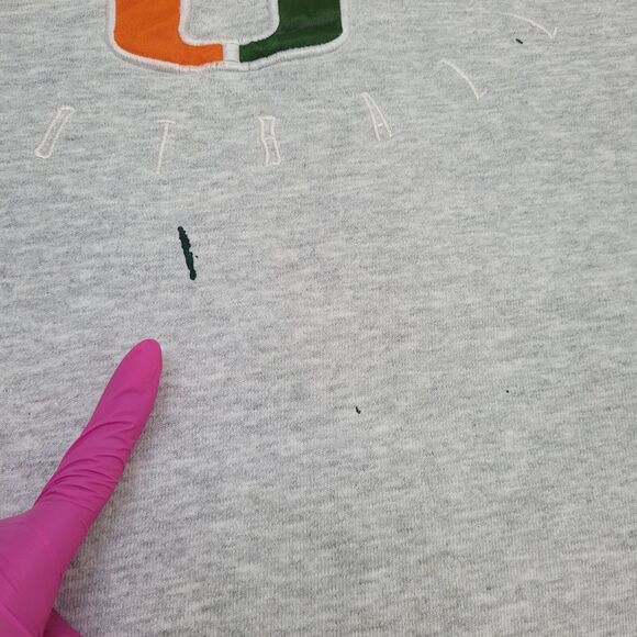 Vintage NIKE Miami Canes Sweatshirt Womens 3XL 28x24 Gray - Picture 10 of 16